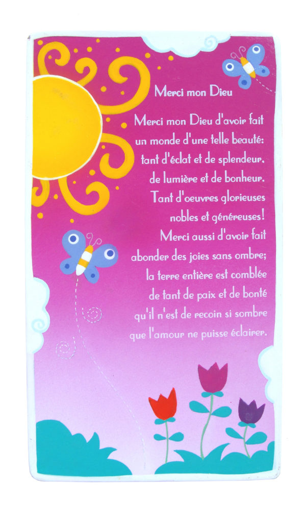 Prière Merci mon Dieu 8.5x15cm