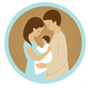 Ste Famille bois turquoise 10cm