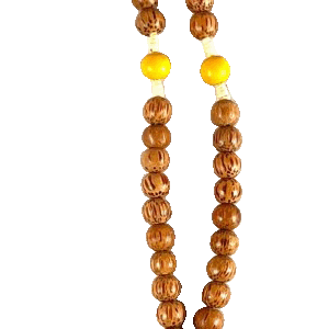 Chapelet bois de coco Ocre