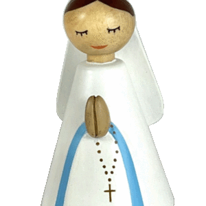 Statuette Bois Lourdes grande 6.5x11cm