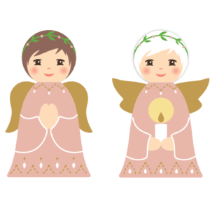2 Anges en bois tourné Rose 7cm  - Prière + Bougie