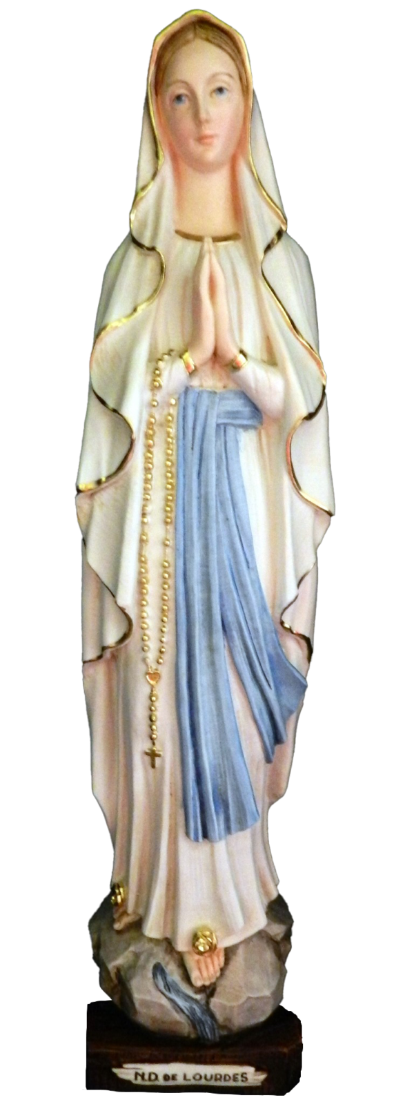 Vierge de Lourdes 40 cm polychrome  - résine peinte main