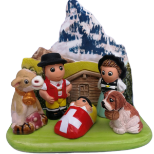 CRECHE en céramique BLOC 8x7cm- SUISSE
