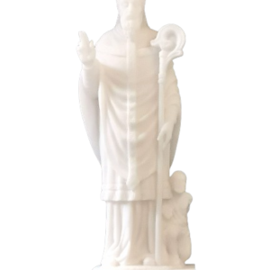 Saint Martin de Tours  - Statue en Albaster 20cm - Blanc