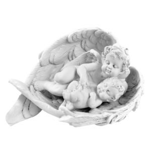 Statue en Résine 13cm - Couple Anges Dans Aile