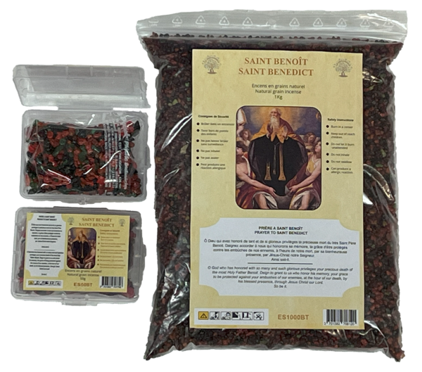 Encens en Grains Saint Benoit - Boite transparente de 50gr
