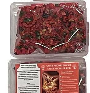 Encens en Grains Saint Michel Rouge - Boite transparente de 50gr