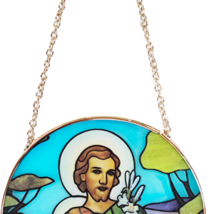 Vitrail Mural en verre D114mm, avec ventouse - ST JOSEPH