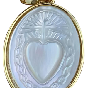Pendentif en Nacre 16x24mm - COEUR SACRÉ