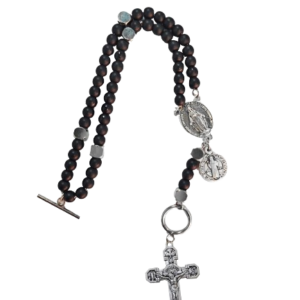 Bracelet chapelet de Combat 4mm. 2 Médailles + Livret - St Benoit