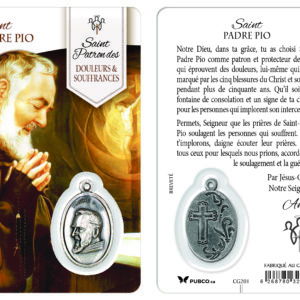 Carte-prière avec insertion ST GUÉRISSEUR - ST PADRE PIO
