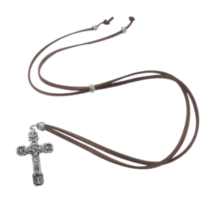Croix du Pardon 4.3x2.7cm + Cordon simili Cuir réglable