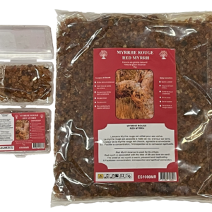 Encens en Grains Myrrhe Rouge - Boite transparente de 50gr