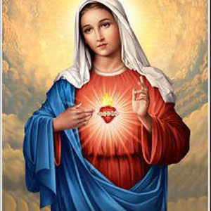 Icône dorée incurvée 14*18,5cm - COEUR IMMACULÉ DE MARIE
