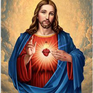 Icône dorée incurvée 18*23cm - SACRÉ COEUR