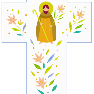 Croix Blanche Louange - Saint Joseph - 15x10cm