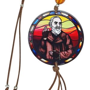 Pendentif pour voiture Acrylique D88mm - PADRE PIO