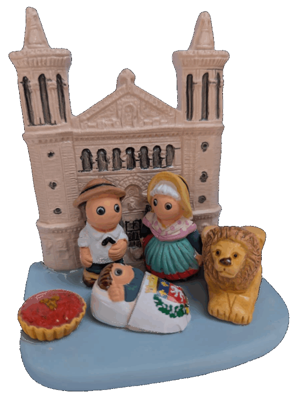 CRECHE en céramique BLOC 8x7cm- BASILIQUE DE FOURVIERE