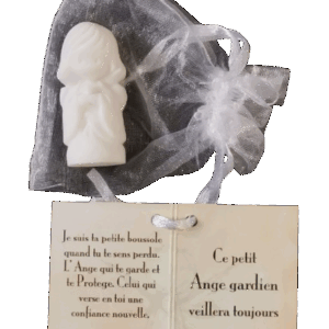 Ange Gardien Fille Bougie -Statue en Albaster 4,5cm + TULLE