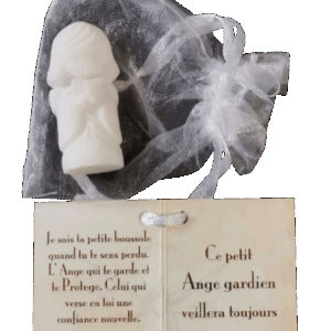 Ange Gardien Fille Livre -Statue en Albaster 4,5cm + TULLE