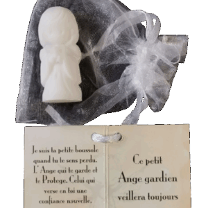 Ange Gardien Garçon Livre -Statue en Albaster 4,5cm + TULLE