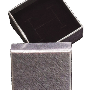 Boîte à bijoux cartonnée 5X5X Hauteur fermée 3cm Argentée