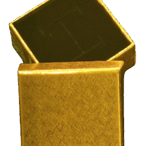 Boîte à bijoux cartonnée 5X5X Hauteur fermée 3cm dorée