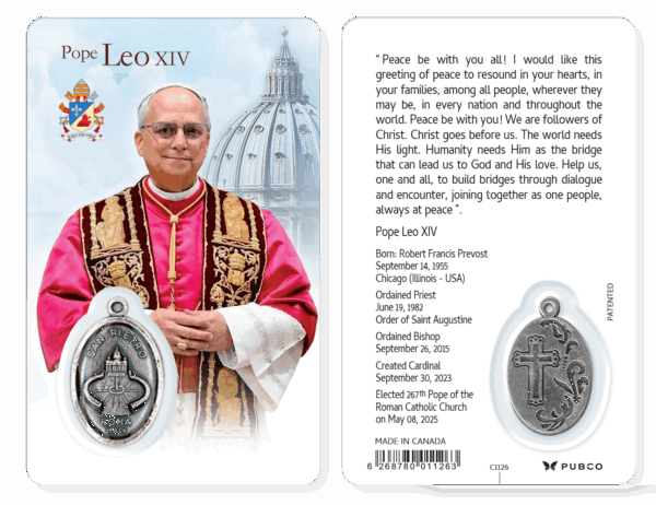 Carte-prière avec insertion PAPE LEON XIV - Anglais
