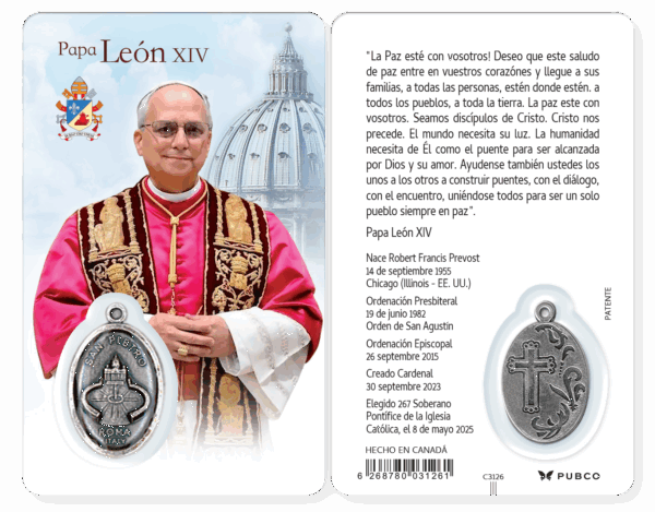 Carte-prière avec insertion PAPE LEON XIV - Espagnol