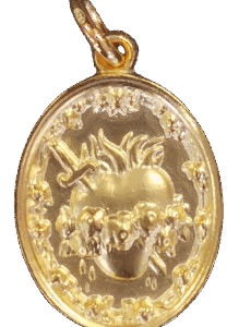 Coeur Sacré 19mm en PO/Base Argent 925 - Coeur Immaculé de Marie