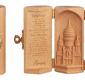 Triptyque en bois massif (Hêtre) - Ht 8cm - BASILIQUE SACRÉ COEUR